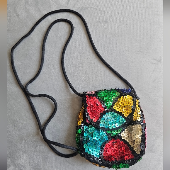 Sequin Color Block Purse/ Coin Purse - Picture 1 of 8